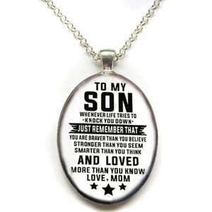 NEW! Sentimental Son Pendant & Silver Chain Necklace. NWOT